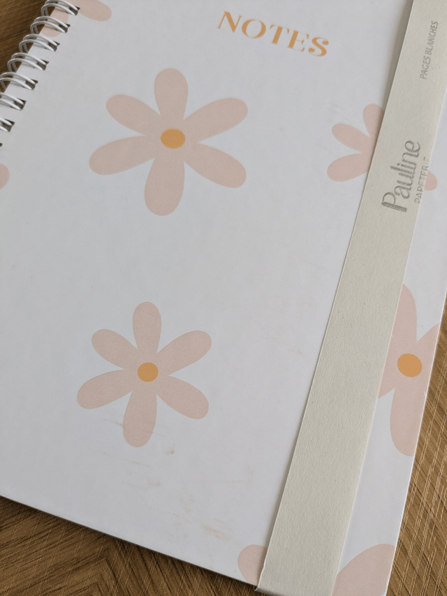 Carnet A5 Fleurs roses - REF607