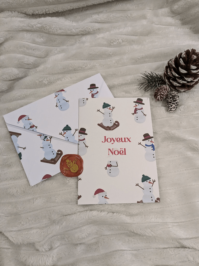 Carte de noël Bonhomme de neige