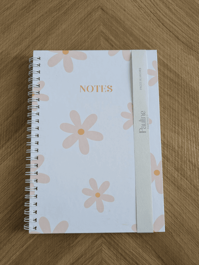 Carnet A5 Fleurs roses - REF607