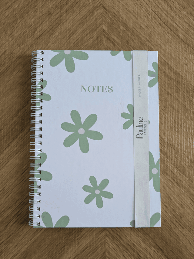 Carnet A5 Fleurs vertes - REF606