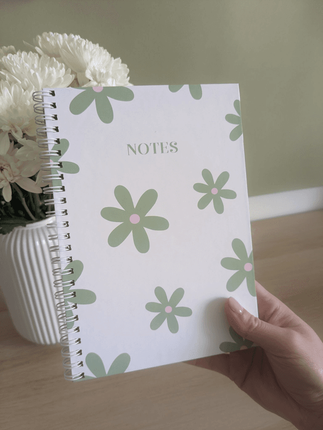 Carnet A5 Fleurs Vertes