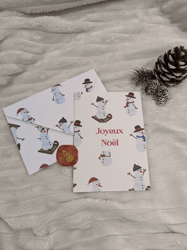 Carte de noël Bonhomme de neige